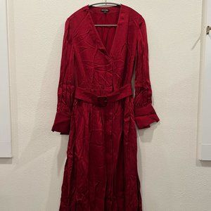 Massimo Dutti Silk Red Maxi Dress
